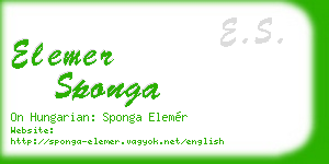 elemer sponga business card