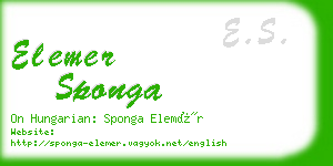 elemer sponga business card